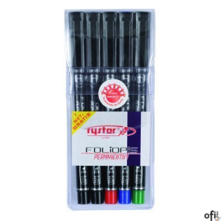 Foliopis permanentny FB-25 RYSTOR komplet 5sztuk w etui. 442-528