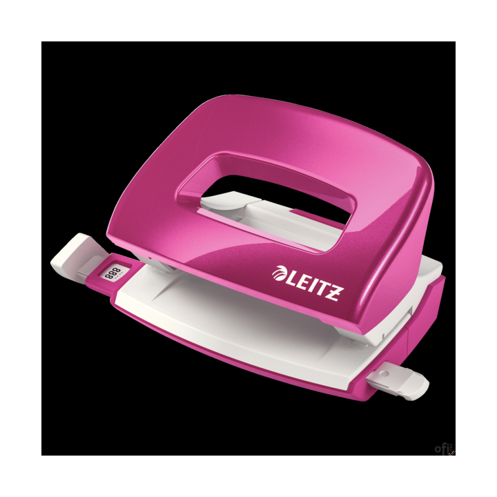 Dziurkacz mini LEITZ WOW metalowy różowy metalik 50601023