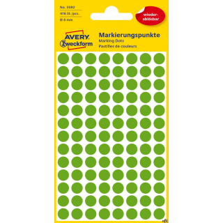 Kółka do zaznaczania zielone 3592 Q8 4 ark. Usuwalne, Avery Zweckform