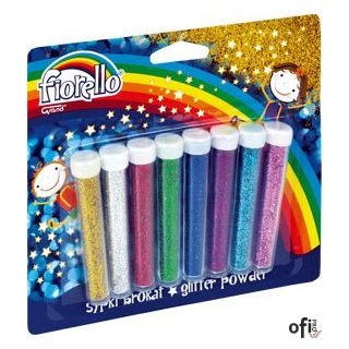 Brokat sypki FIORELLO GR-B5B8 8 kolorów x 4.5g fiolki 170-2238