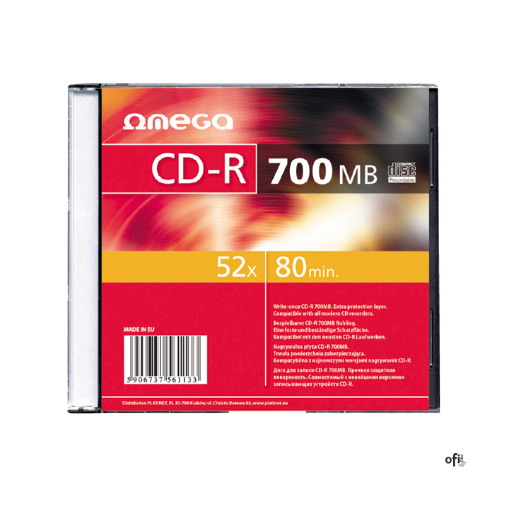 Płyta OMEGA CD-R 700MB 52X SLIM CASE (1) OMS1