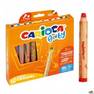 Kredki Baby 3w1 CARIOCA (42818), 10 kolorów, od 1 roku życia 170-2348