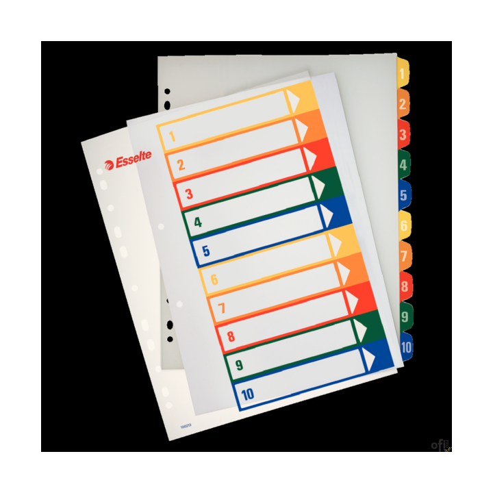 Przekładki plastikowe ESSELTE 1-10 do zadruku 100213