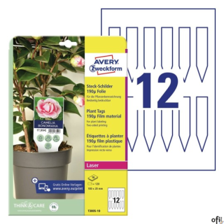 Tabliczki do oznaczania roślin, foliowe, 190_, 100 x 20 mm, 10 ark., Avery Zweckform T3005-10