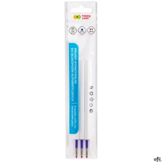 Wkłady do długopisu automatycznego, wymazywalne, 0.5mm, niebieskie, 3 szt. w etui, Happy Color HA 4129 21P1-3