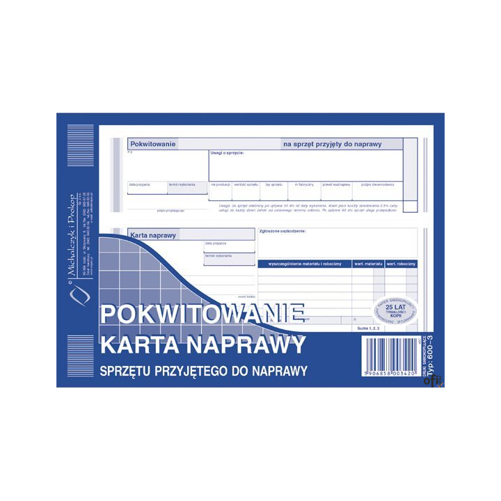 600-3 Pokwit-karta napr.sprzet MICHALCZYK