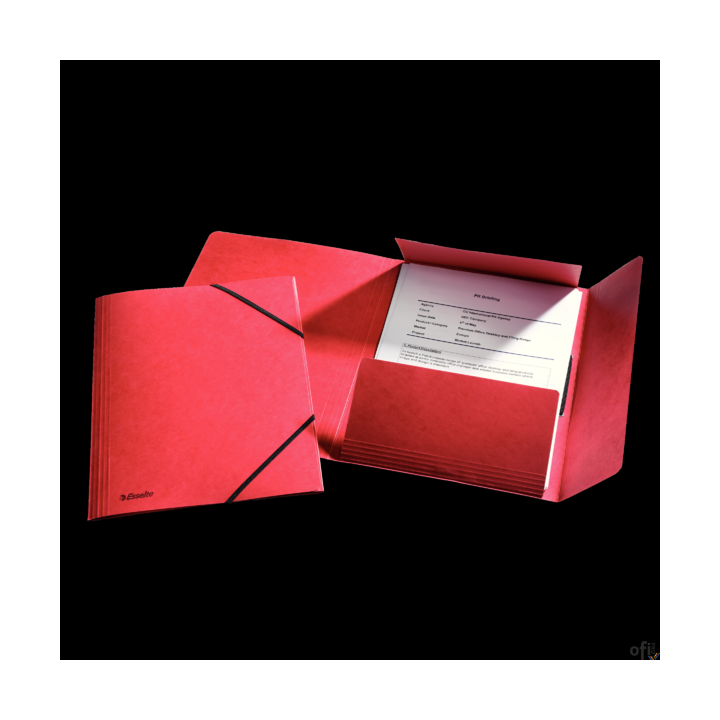 Teczka kartonowa z gumkami ESSELTE czerwona 26593