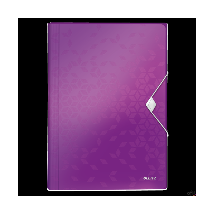 Teczka 6 przegródek LEITZ WOW A4 fioletowa 250k 45890062