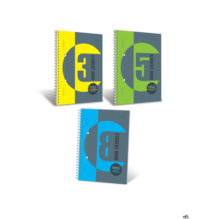 Kołonotatnik B5 100 kartek, kratka, STUDENT BOOK, TOP 2000, 400091123