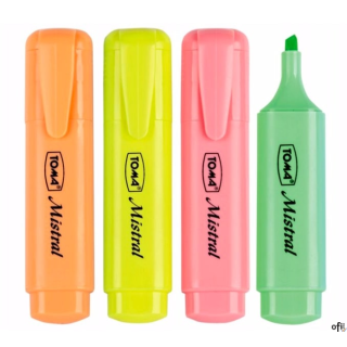 Zakreślacz MISTRAL PASTEL, szeroka końcówka 1-5mm, mix TO-334 Toma