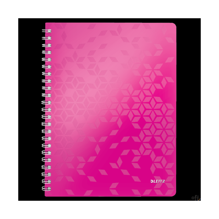 Kołonotatnik LEITZ WOW A4 80k PP kratka różowy 46380023