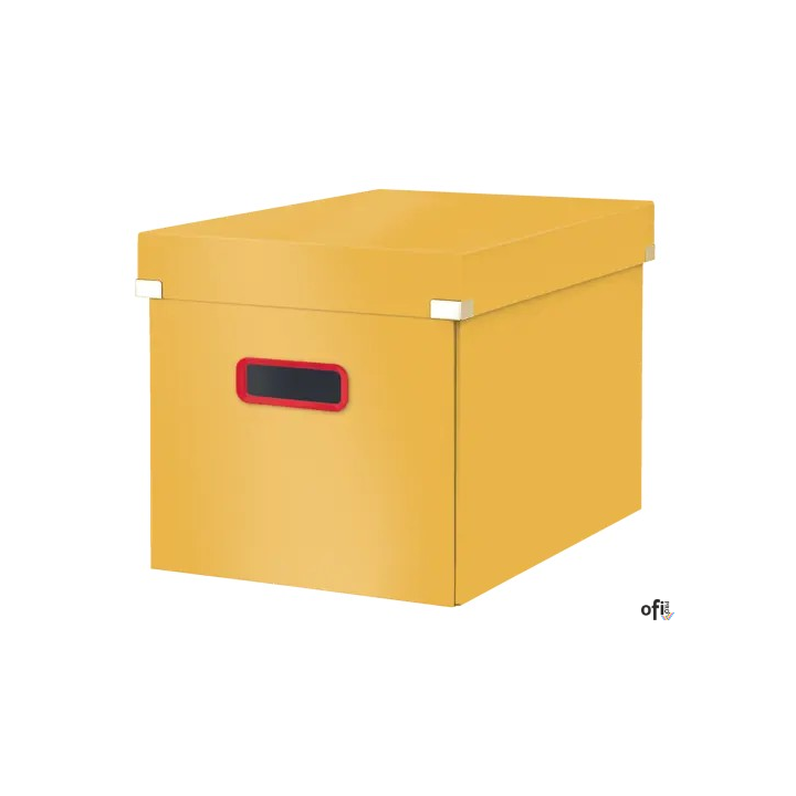 Pudełko do przechowywania Leitz C&S Cosy, duże, rozmiar L, żółte, 53470019