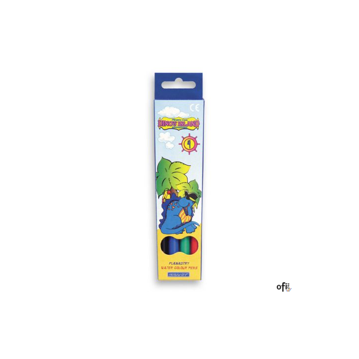 Flamastry 4 kol. szt. DINOS ISLAND FLO4ZOO GRANIT Mazaki Pisaki (X)
