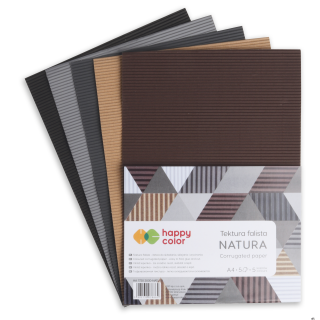 Tektura falista NATURA, A4, 5 ark, 5 kolorów, Happy Color HA 7720 2030-NATURA