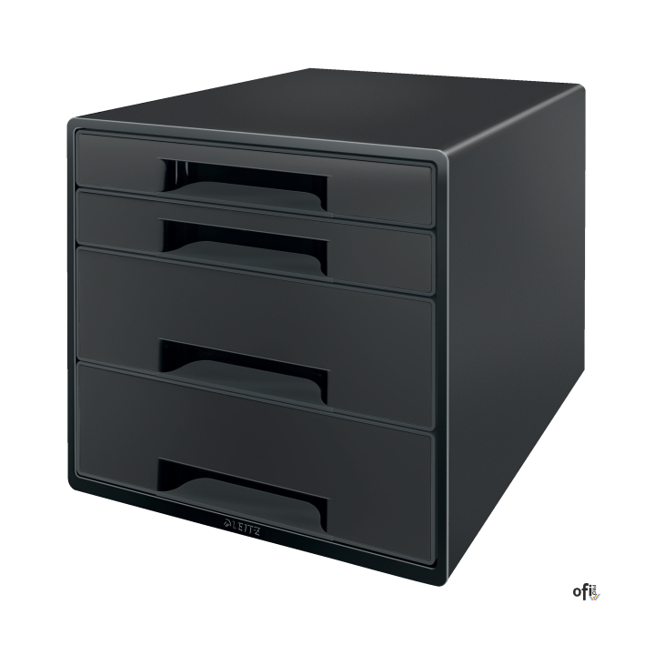 Pojemnik z 4 szufladami Recycle, czarny 53720095