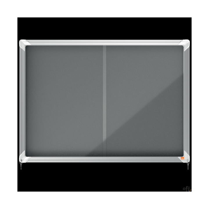 Gablota filcowa Nobo Premium Plus 8xA4, szara (drzwiczki przesówne) 1915336