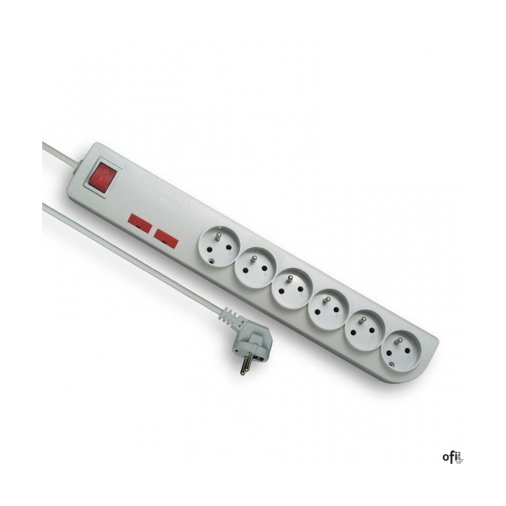 Listwa zasilająca przedłużacz 6 gniazd, 3m, biały, wyłącznik, 2xbezpiecznik, uziemienie PSF2-603