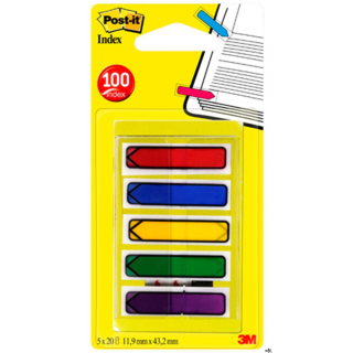 Zakładki indeksujące POST-IT_ (684-ARR1), PP, 12x43mm, strzałka, 5x20 kart., mix kolorów