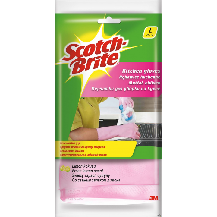 Rękawice SCOTCH BRITE_ Kuchenne, rozm. L, różowe