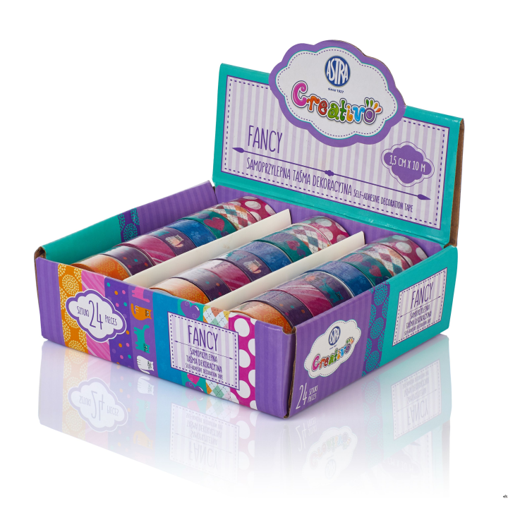 Taśma dekoracyjna kolorowe Fancy - display 24 sztuki ASTRA, 421118002