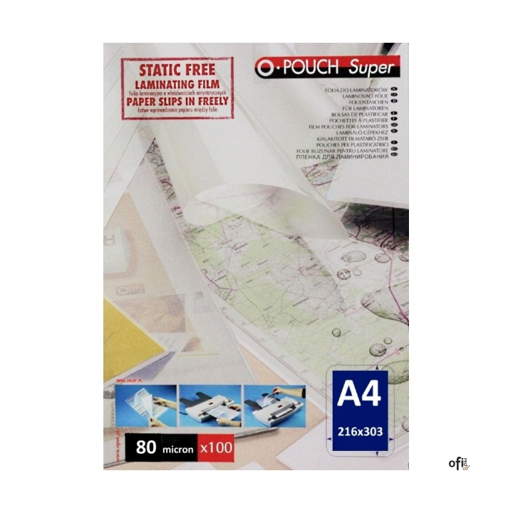 Folia do laminacji PouchSuper A4 80mic (100) OPUS