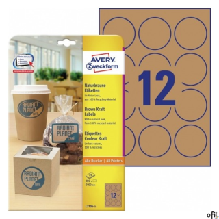 Ekologiczne etykiety na produkty Q 60 mm 25 ark. Avery Zweckform L7106-25