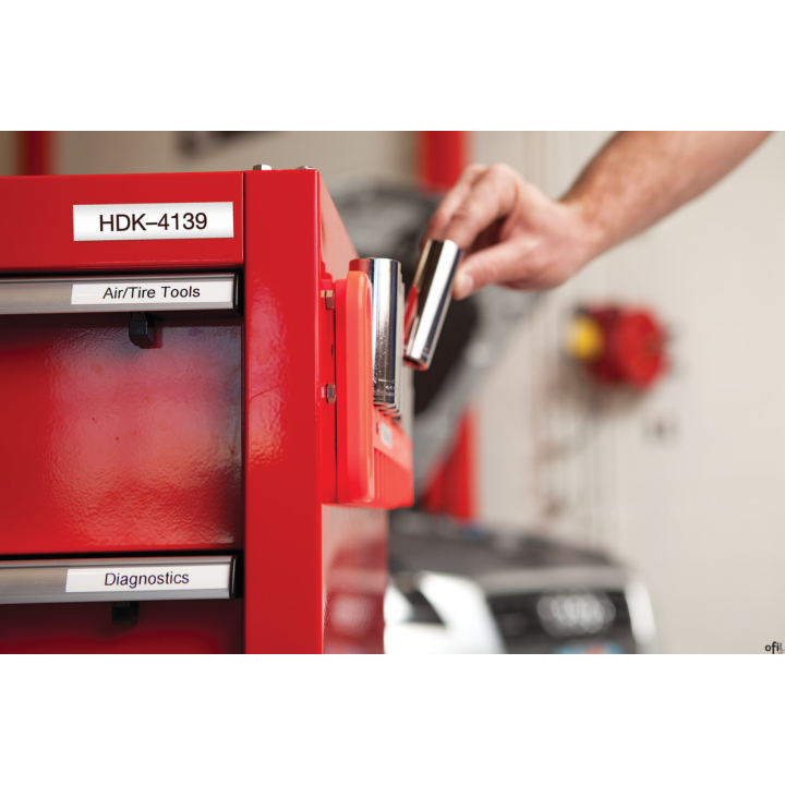 Taśma poliestrowa RHINO trwała 24mm czarna na białym 1734523 DYMO (X) SALE