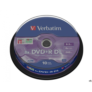 Płyta DVD+R VERBATIM DL CAKE (10) DoubleLayer 8.5GB x8 MattSil 43666