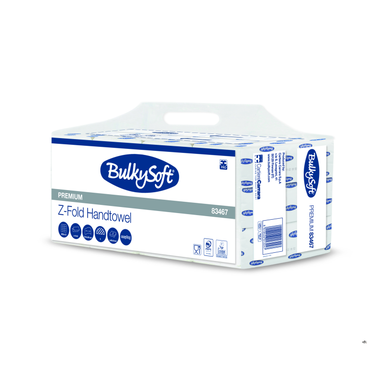Ręczniki składane celuloza Premium Z-Fold, ZZ, 2400 listków 83467 Bulkysoft