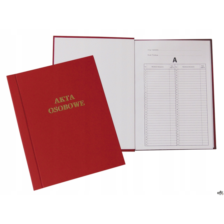 Teczka do akt osobowych oklejana bordo BARBARA